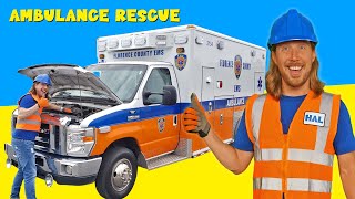 Handyman Hal Explores an Ambulance  Rescue Vehicles for Kids  Fun Videos for Kids [upl. by Bible]