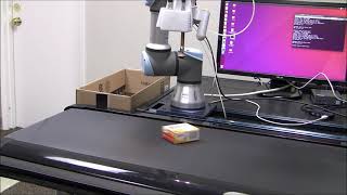 Visually Guided Robot with Arm mounted Camera Picks Boxes from a Conveyor Visual Robotics [upl. by Nogras]