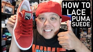 HOW TO LACE PUMA SUEDE CLASSIC SHOES  Puma DjDelz [upl. by Jarad789]