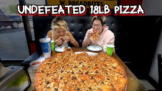 UNDEFEATED 18LB PIZZA TEAM CHALLENGE at Fat Belly Pizza ft Legit Korea in Denver CO RainaisCrazy [upl. by Nelak]