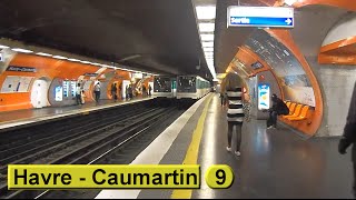 Métro de Paris  Havre  Caumartin  Ligne 9  RATP MF67  2014 [upl. by Asemaj]