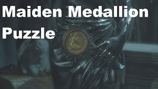 Resident Evil 2 Remake Claire 2nd Run  Maiden Medallion Puzzle [upl. by Enelram105]