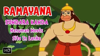 Ramayana  Sundara Kanda  Hanuman Meets Sita In Lanka  Full Animated Movie  Stories for Kids [upl. by Anirres789]