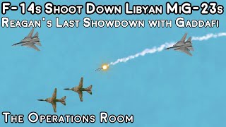 US Navy F14s Shoot Down Two Libyan MiG23s 1989  Animated [upl. by Iralav]