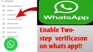 How to Enable TwoStep Verification on WhatsAppnew 2024update [upl. by Dorothy]