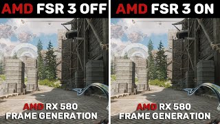 RX 580  AMD FSR 3 Frame Generation OFF vs ON [upl. by Mylo372]