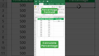 How to calculate PERCENTAGE in excel  Percentage Formula shorts excel [upl. by Teillo527]