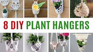 8 DIY Macrame Plant Hangers  Plant hanging ideas [upl. by Laurel]