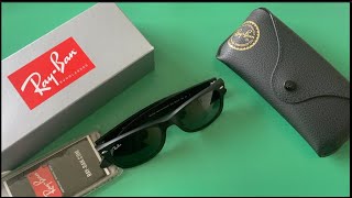 Ray Ban New Wayfarer Classic RB2132 622 52mm Sunglasses Unboxing [upl. by Iam]