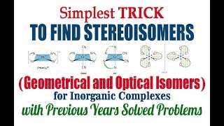 Simplest TRICK to find Geometrical and Optical Isomers of Inorganic Complexes [upl. by Ecnar]