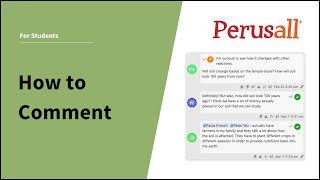 How to Comment in Perusall  Students [upl. by Ardnalac856]