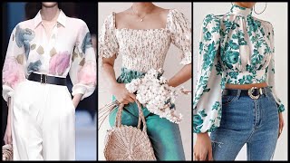 BLUSAS ESTAMPADAS CON ESTILO DE PRIMAVERA  Trending blouses designs [upl. by Eremaj43]