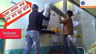 kitchen chimney installation by technician FULL VIDEO with DEMO [upl. by Akieluz]