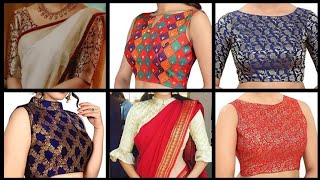 Blouse Design For Brocade Blouse  Brocade Blouse Neck Designs  Brocade Boat Neck Blouse Designs [upl. by Ellened]