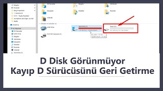 D DİSKİ GÖRÜNMÜYOR ÇÖZÜMÜ  FORMAT SONRASI D DİSKİ KAYBOLDU [upl. by Belda]