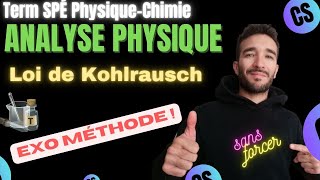 TERM SPÉ PHYSIQUE CHIMIE ANALYSE PHYSIQUE DUNE SOLUTION  EXO METHODE UTILISER LOI KOHLRAUSCH [upl. by Lyrak]