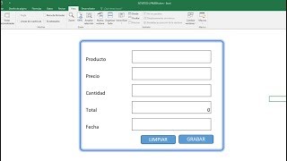 Como hacer un formulario de entrada con Macros en Excel Registro de Datos 2019 [upl. by Ojibbob]