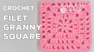 Crochet Vintage Filet Granny Square Tutorial [upl. by Htebazil]