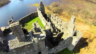 Kilchurn Castle Loch Awe Scotland From the Air [upl. by Elay912]