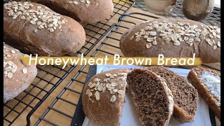 Honey Wheat Brown Bread  Bread Machine Recipe [upl. by Yemaj]