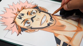 Jujutsu Kaisen  Drawing Ryomen Sukuna  Copic  My Brilliant Art [upl. by Meensat]