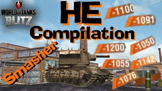 WOT Blitz Smasher 152mm HE Compilation  Usual Day in Blitz [upl. by Akiwak442]