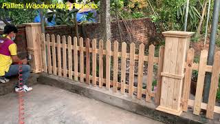 Project On Recycling and Reusing Most Innovative amp Unique Pallets  Garden Fence Ideas And Design [upl. by Guria155]