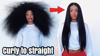 Curly to Straight Hair  NO Frizz NEW 2018  jasmeannnn [upl. by Anifur]