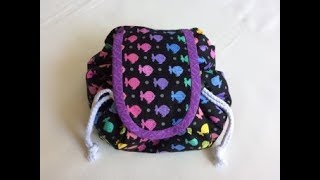 COSMETIC BAG  MAKEUP BAG  DRAWSTRING COSMETIC BAG  BAG TUTORIAL YOUTUBE [upl. by Farrow]