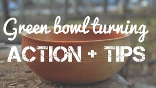 Beginner Green bowl turning tips  action [upl. by Gladdy]