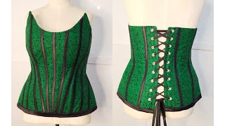 How to sew an OVERBUST CORSET with Bust Caging Detailed [upl. by Atla]