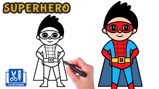 How To Draw A SUPERHERO  Spiderman Kid  Step By Step Drawings [upl. by Aisela]