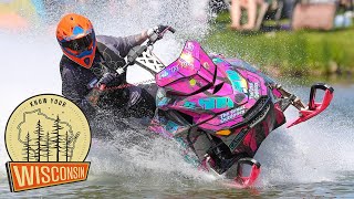 In Wisconsin We Race Snowmobiles on the Open Water  Know Your Wisconsin [upl. by Edrahs]