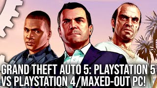 Grand Theft Auto 5 NextGen Upgrades Analysis PS5 vs PS4 vs MaxedOut PC [upl. by Rebmik442]