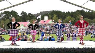 Scottish Sword Dance competition at the world famous Braemar Gathering Highland Games in Scotland [upl. by Eaver]