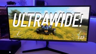 Samsung SJ55W UltraWide Monitor  Review and Unboxing [upl. by Natan]