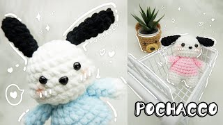 Crochet tutorial  How to crochet Pochacco doll  for beginer 🐶帕恰狗公仔鉤針編織，可做鑰匙掛件也可做毛絨玩具sanrio cute [upl. by Joyan]