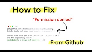 How to Fix GitHub Error Permission Denied publickey Fatal Could Not Read From Remote Repository [upl. by Notac]