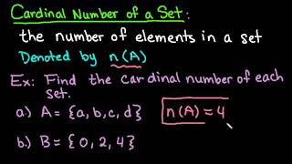 Cardinal Number of a Set [upl. by Clarita843]