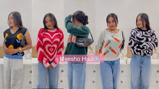 Meesho Stylish sweaters amp sweatshirts haul  Winter fashion❄️  Fall outfits🍂 meeshohaul trending [upl. by Isej]