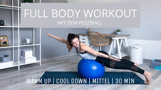 Full Body Workout  Pezziball  Ganzkörper Training  Timer  Mittelschwer  Gymnastikball Workout [upl. by Tabbatha]