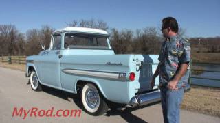 1959 quotDeluxequot Apache Fleetside Video 2  MyRodcom [upl. by Aneerehs]