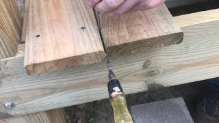 “installing” decking boards STRAIGHT and even [upl. by Yelahc741]