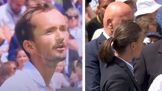 What Daniil Medvedev said to Wimbledon umpire as Russian warned for bad behaviour [upl. by Thompson]