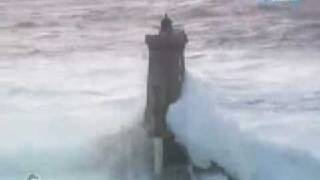 French lighthouses and VERY BIG waves during stormy weather  description [upl. by Odlabu515]