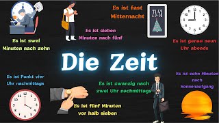 Deutsch Lernen  Sätze zur Angabe der Uhrzeit im Deutschen ⌚⌛✅ [upl. by Glori]