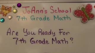 Are You Ready for 7th Grade Math [upl. by Fenny]