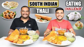 SOUTH INDIAN THALI EATING CHALLENGE  Dosa amp Idli Eating Competition  Food Challenge [upl. by Gnivri]