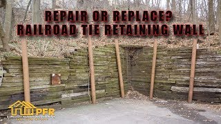 REPAIR OR REPLACE RAILROAD TIE RETAINING WALL CHARLOTTE NC [upl. by Karim]