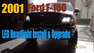 Change  Install 19942003 Ford F150 Headlight Bulb Replacement w LED [upl. by Emera343]